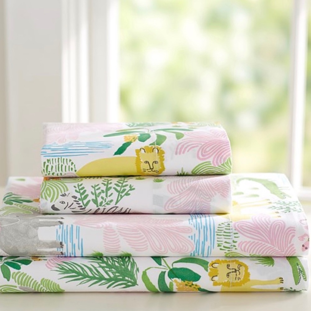 Pottery Barn Kids Safari Crib Sheet & Pillowcase